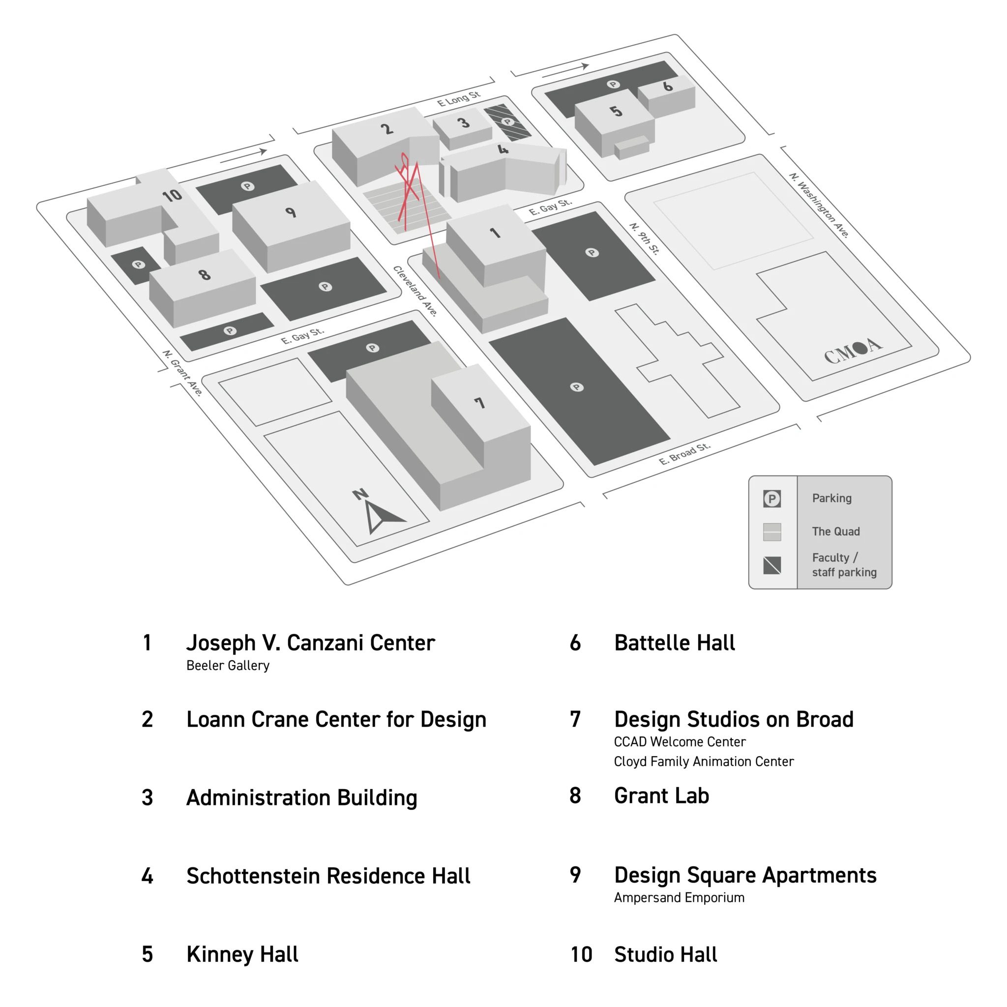 CCAD Campus Map