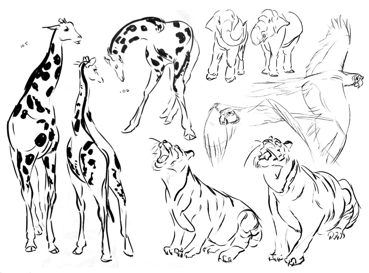 Café gesture sketches created by Susana Antunes, an undergraduate in Animation at CCAD.