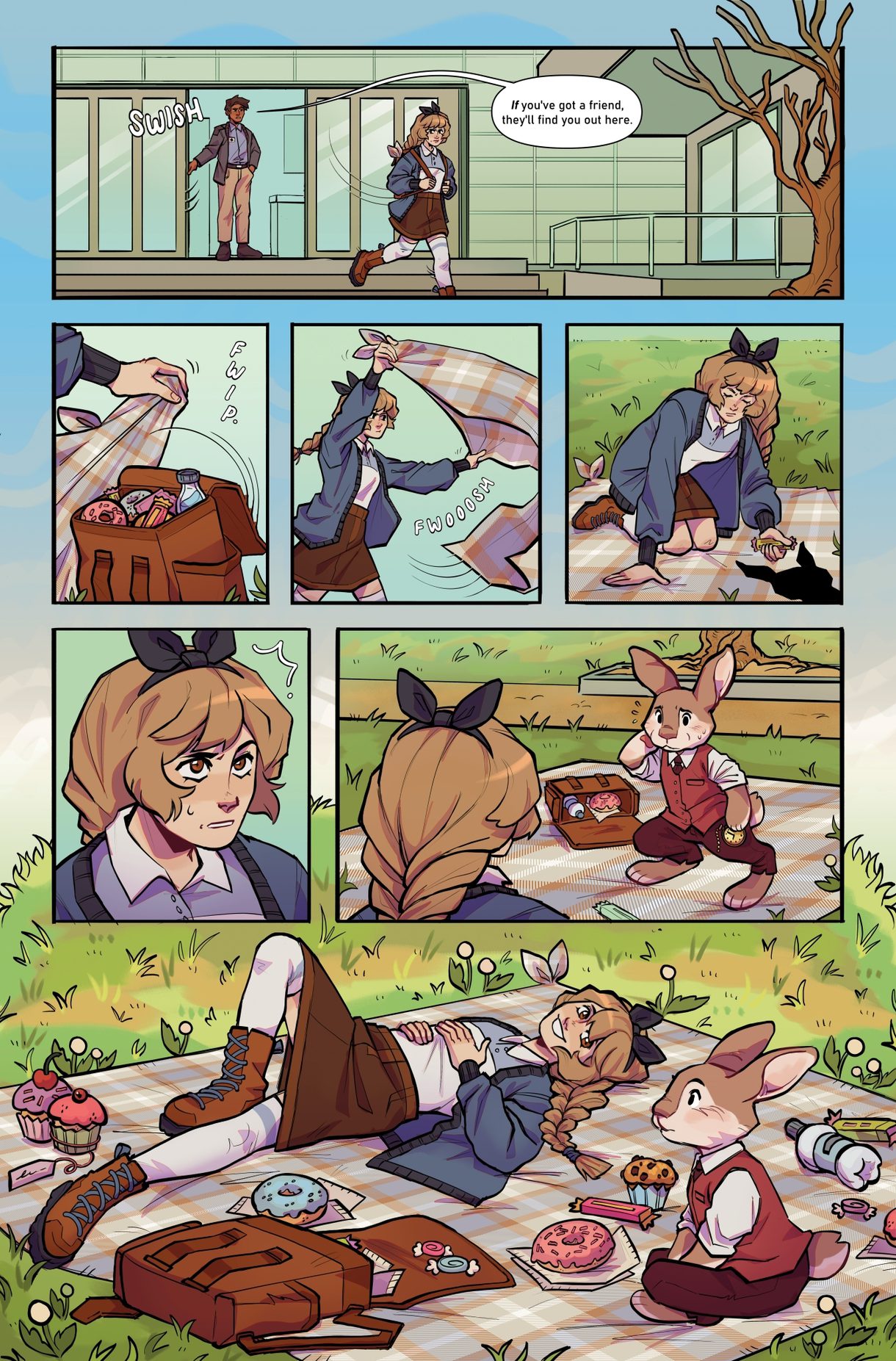 A comic created by Lucky Christiansen, an undergraduate in Comics and Narrative Practice at CCAD.