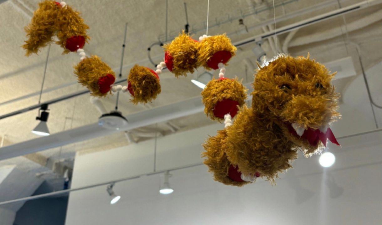 A repurposed teddy bear created by Sid Frazier, an undergraduate in Animation at CCAD.