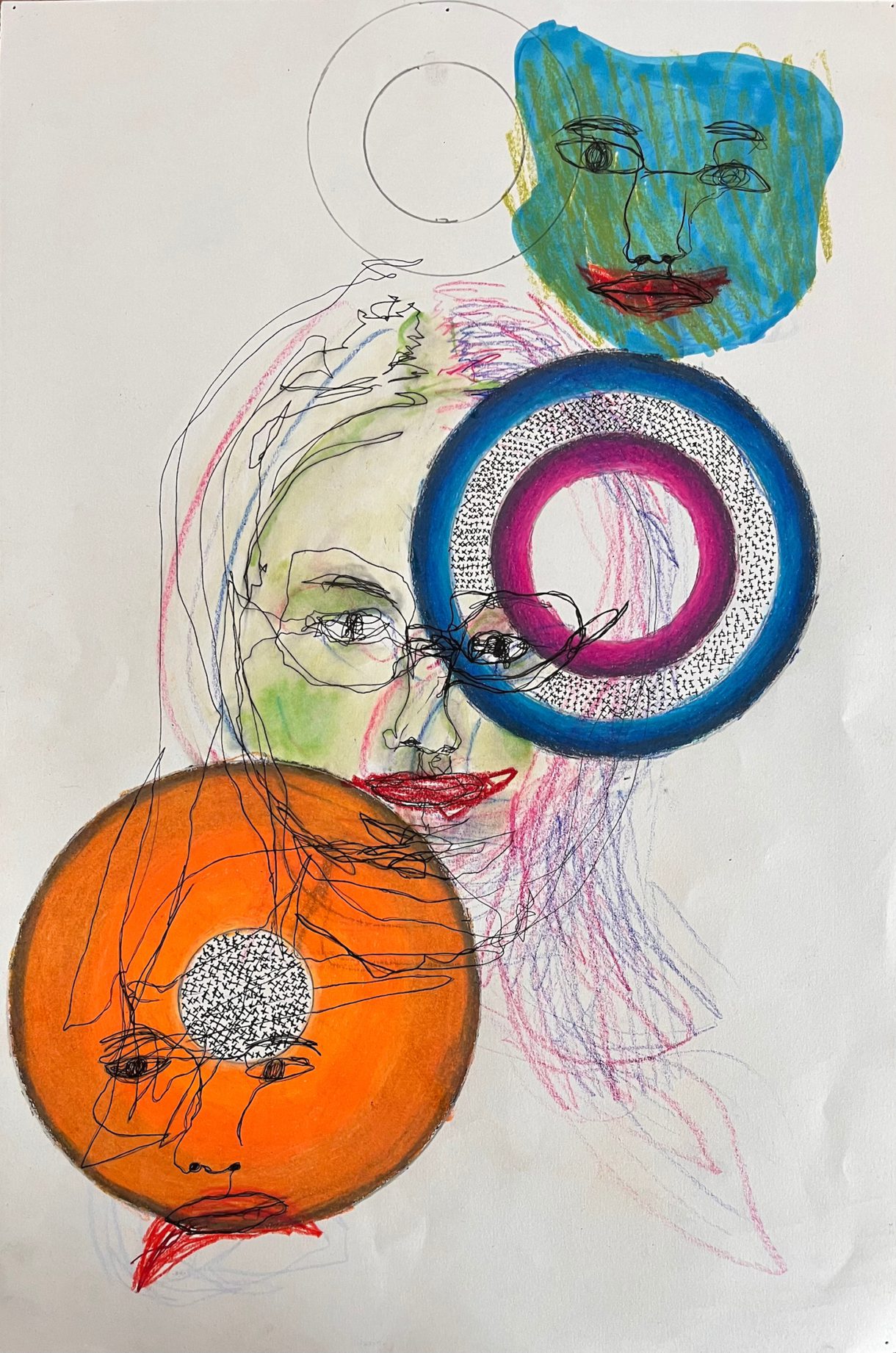 A blind contour drawing created by Liam Dempsey, an undergraduate in Interior Architecture and Design at CCAD.