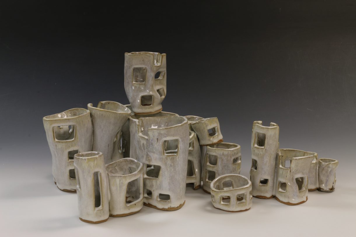 Ceramic coil construction created by Chloe Cao, an undergraduate in Fine Arts at CCAD.