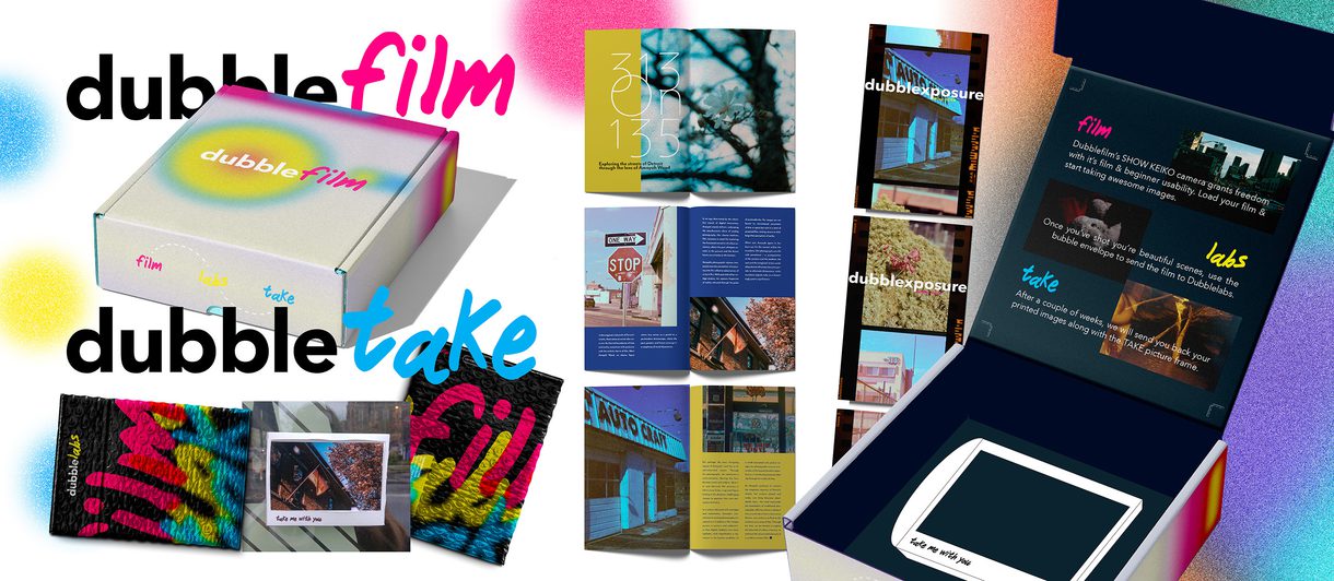 A dubblefilm campaign created by Violet Larimer and Jack Hanigan, undergraduates in Graphic Design at CCAD.