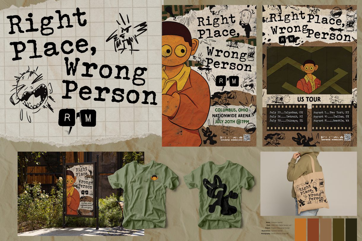 An event campaign design created by Summer Hamed, an undergraduate in Illustration at CCAD.