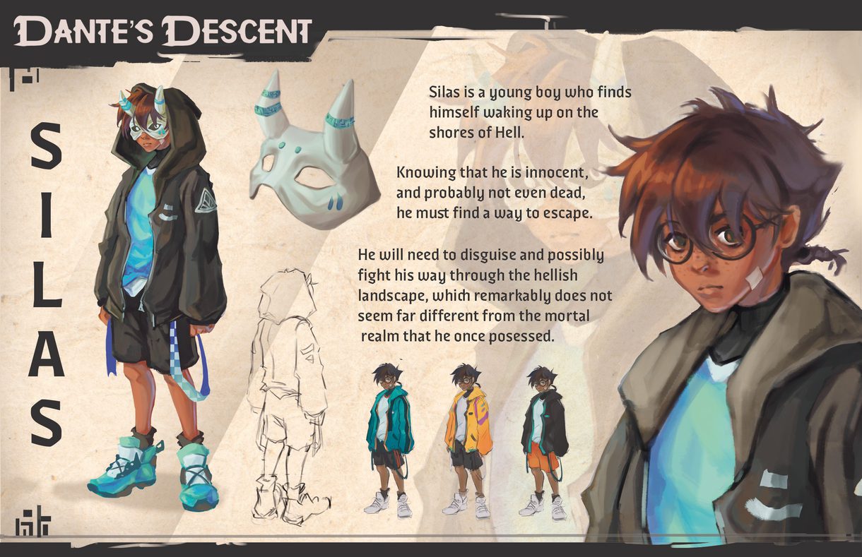 An illustration of a character for a capstone thesis created by Jacqueline Rhiannon, an undergraduate in Illustration at CCAD.