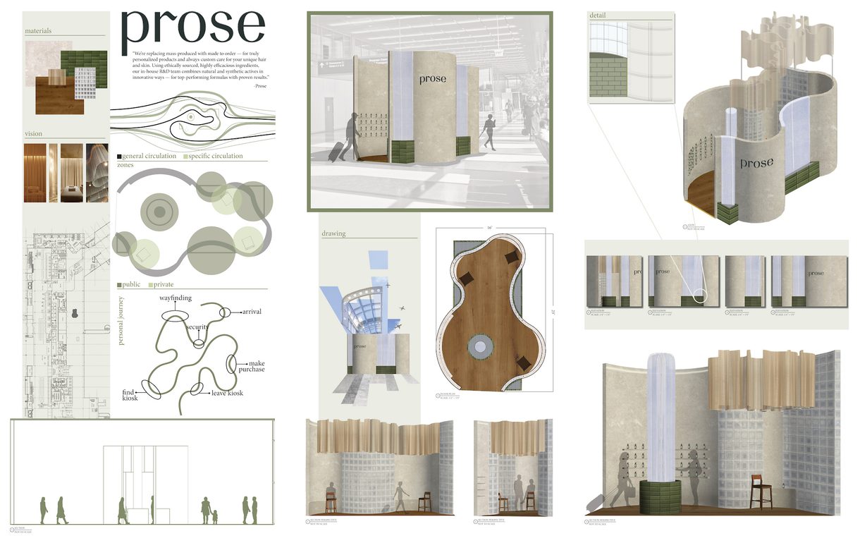 Interior layout design created by Maggie Yost, an undergraduate in Interior Architecture and Design at CCAD.