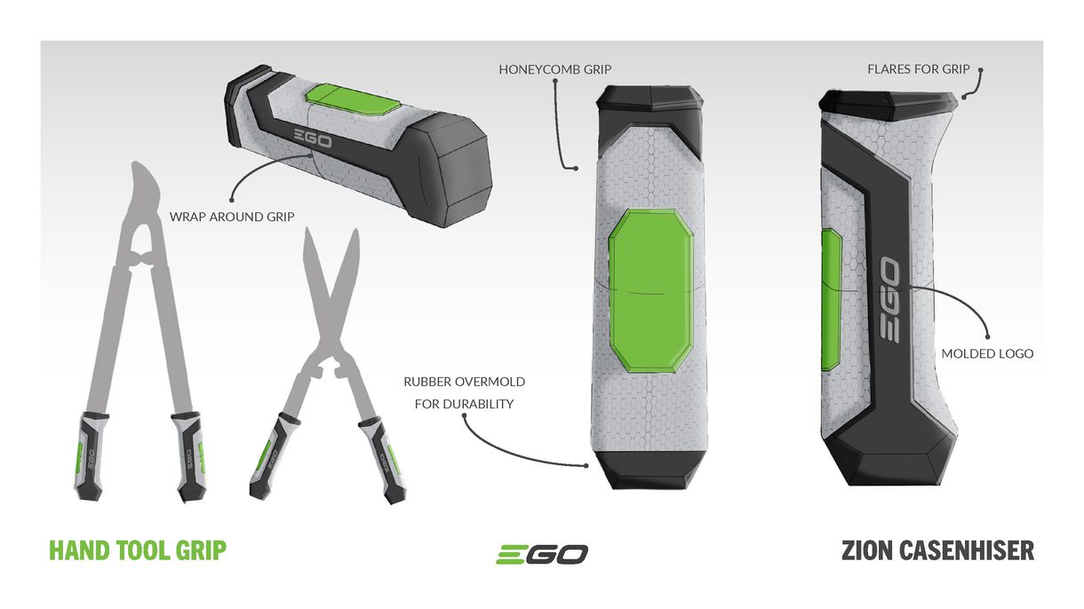 A handles study done by Zion Casenhiser, an undergraduate in Product Design at CCAD.