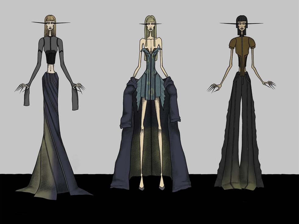 Fashion sketches by Dominic Ciucci.