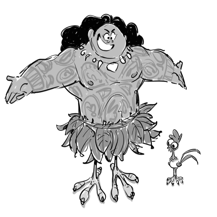 CCAD Alumni Ryansketch of Maui and Hei Hei