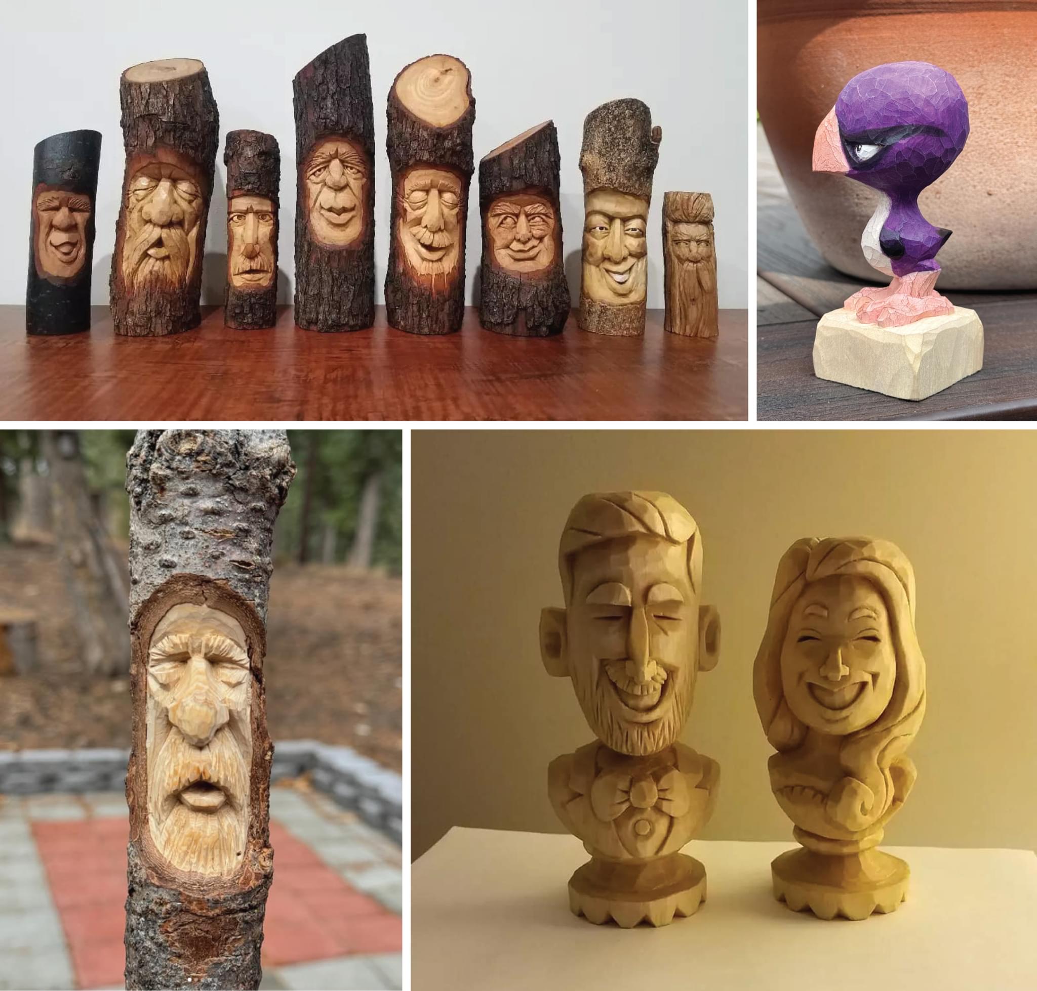 Ryan Green’s woodcarvings.