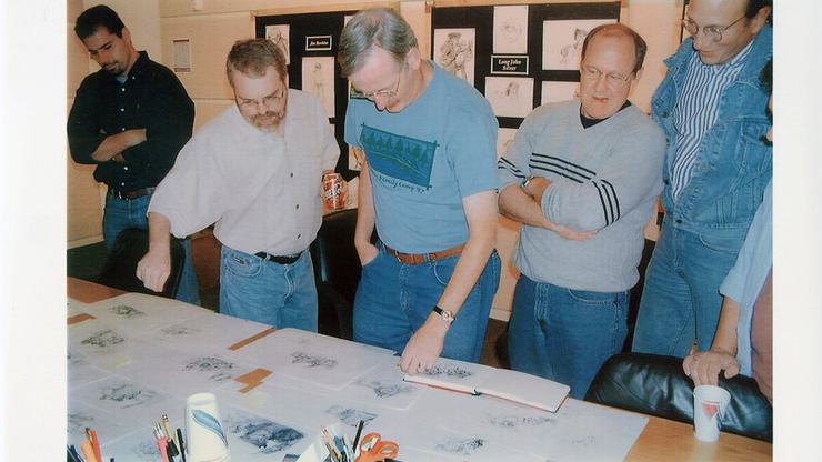 Musker and Clements at work on Treasure Planet.