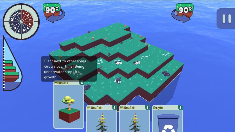 Still from Restoring Harmony, recognized as Top Gameplay and Aesthetics at the 2024 Climate Game Jam.