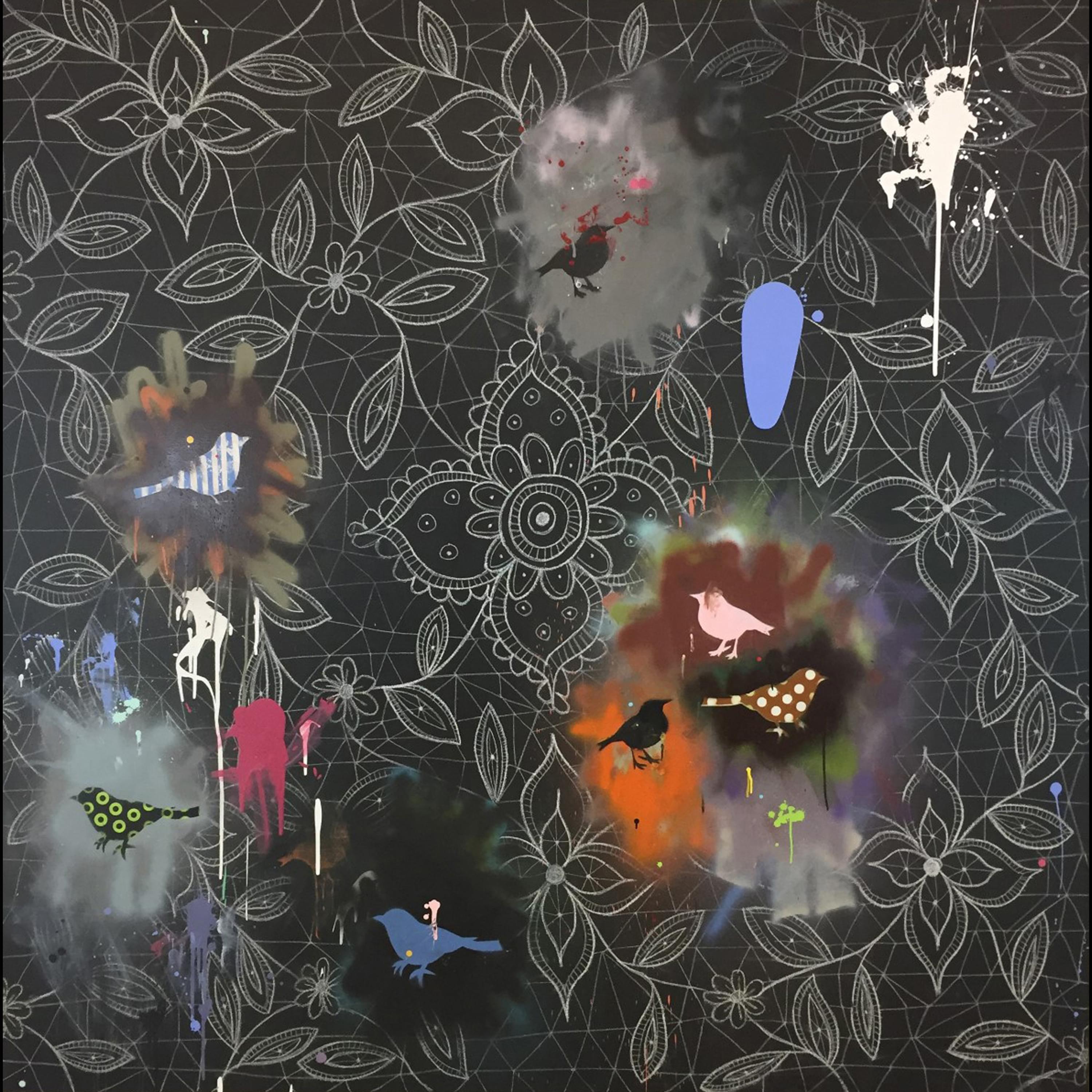 Painted Birds and Smudge, 2019