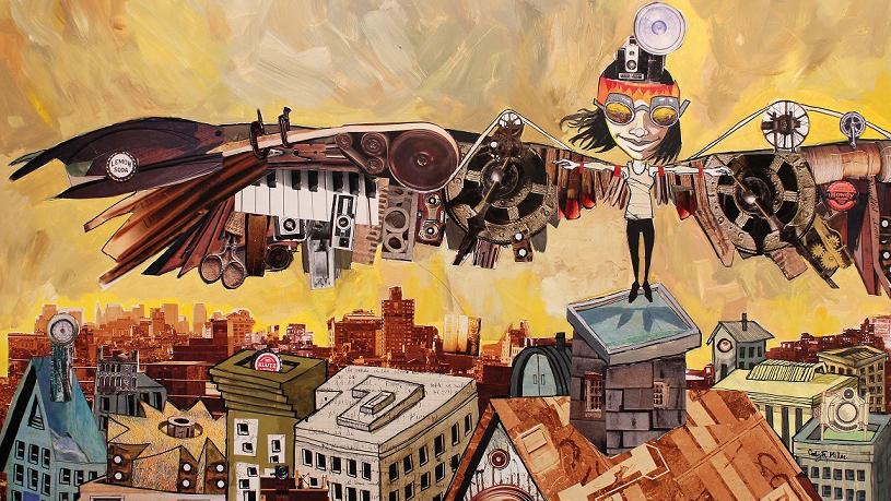 The third time's a charm. 36x24, mixed media.
