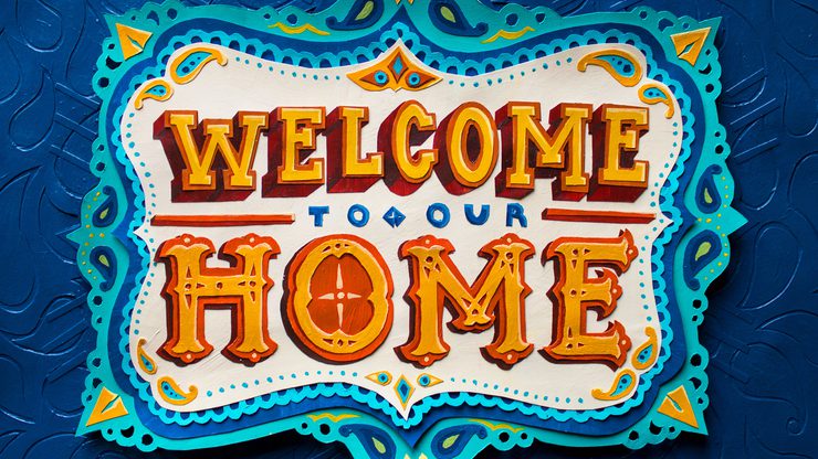 Cut paper and paint piece by Lillie Talbott.