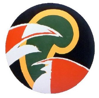 Green Reversed Comma, circle painting, 1971